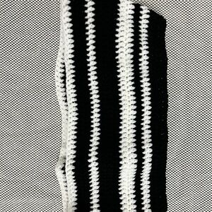 Black and White Striped hand Knit Scarf